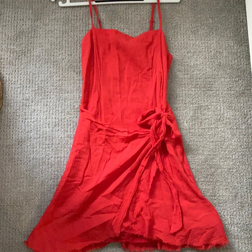 Princess Polly Red Tie Front Dress